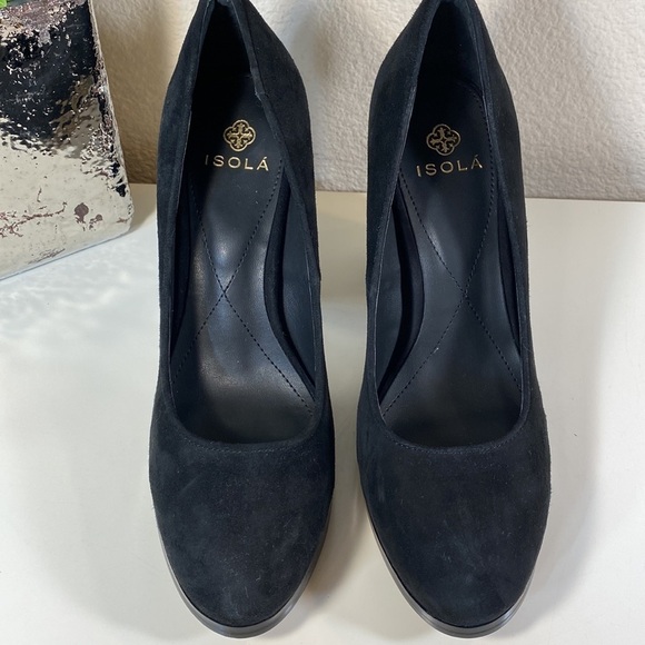 ISOLA block heel pump hayley black suede size 9.5 - Picture 4 of 11